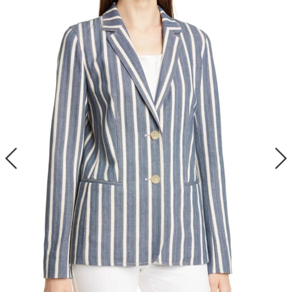 Lafayette 148 New York Striped Blazer - Picture 2 of 5